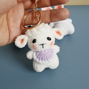 Llavero de Ganchillo con Mini Bufanda de Animales, Hecho a Mano, de Peluche, Amigurumi, Conejo, Panda, Oveja, Gato, Corazón - Product Image 2