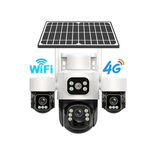Caméra de tableau de bord à triple objectif OKAM, caméra de sécurité solaire avec carte SIM 4G, caméra CCTV intelligente sans fil Wi-Fi 9MP pour intérieur et extérieur - Product Image 1