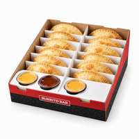 Emballage personnalisé en carton pour empanadas et raviolis, avec compartiment individuel pour sauce, finition mate, pour plats à emporter et restauration rapide