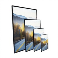 Boîtes lumineuses publicitaires rectangulaires en aluminium A1/A2/A3/A4 ultra-minces avec coins en verre trempé OLED anti-poussière sur pied