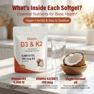 <span class=keywords><strong>Integratore</strong></span> di Vitamina <span class=keywords><strong>D3</strong></span> e K2 2-in-1 in Softgel, Formula ad Alta Purezza per Supporto Immunitario, Non-OGM, Etichetta Privata - Product Image 5
