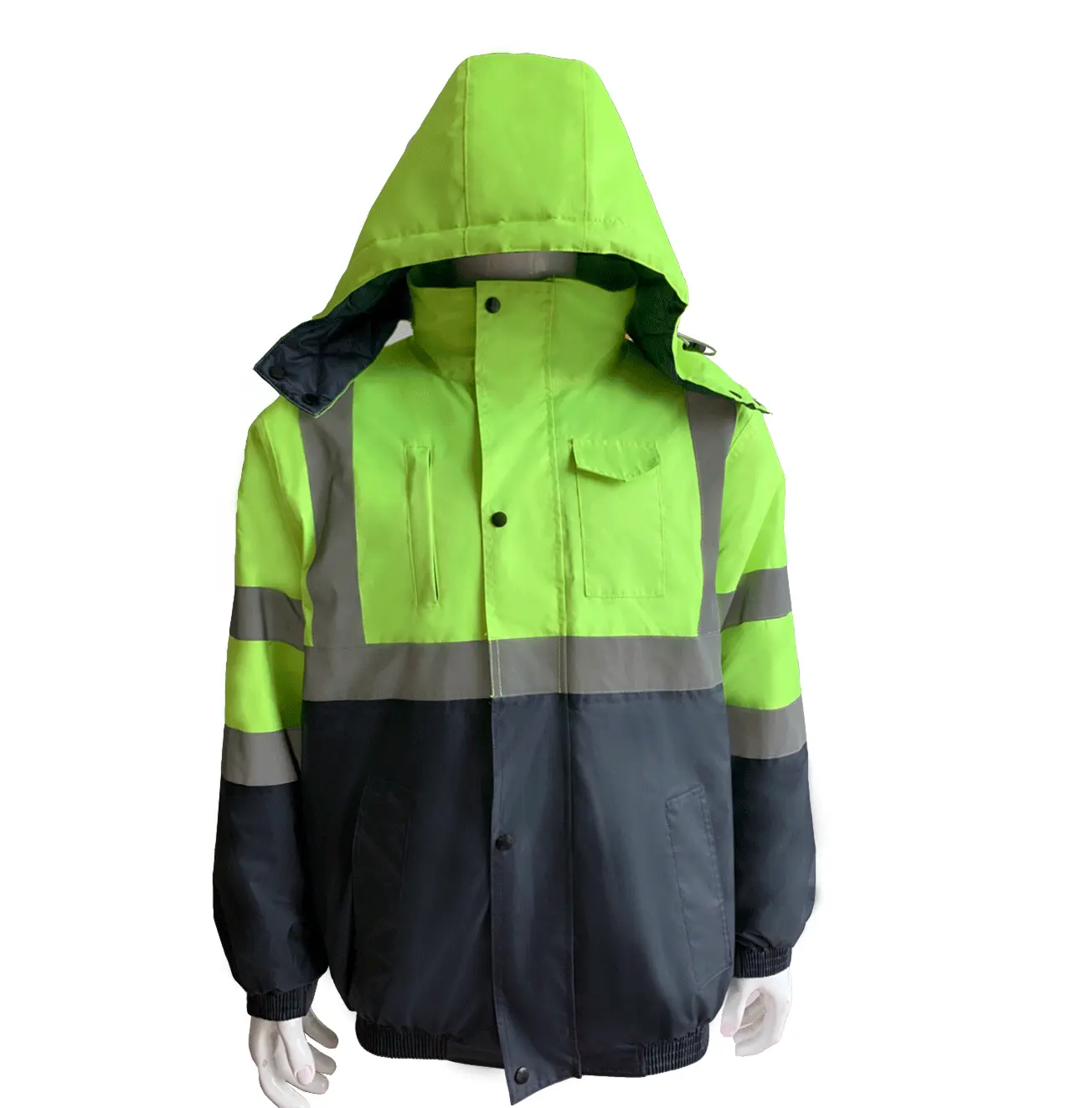 गर्म बिक्री हाय-विज़ चिंतनशील सुरक्षा रेनकोट निविड़ अंधकार जैकेट