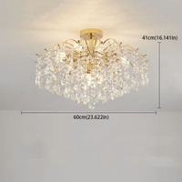Lustre en Cristal de Luxe Français Moderne, Luminaire Suspendu pour Restaurant, Chambre, Vente en Gros