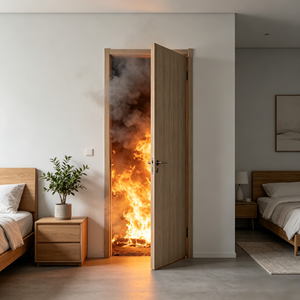 Porte intérieure coupe-feu en PVC enduit, résistante à l'eau, ignifuge, pour bureau commercial, salon, appartement, chambre à coucher, durée <span class=keywords><strong>de</strong></span> résistance au feu <span class=keywords><strong>de</strong></span> 60 minutes - Product Image 2