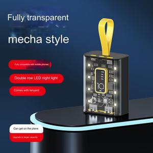 HDL OEM/ODM Hot 20000mAh Punk Style Transparent Power Bank Lanyard Portable Phone with LED Light for <b>iphone</b> - Product Image 4