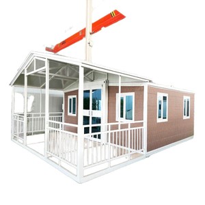 Casa Contenedor Expandible, Diseño Moderno Rectangular, Oficina, Vivienda Portátil, Casa Modular con Balcón y Puerta de Vidrio - Product Image 1
