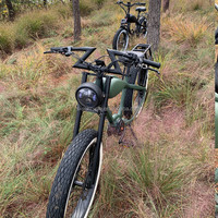 Bisekcycle Origin Design Rétro Vélo Électronique Personnaliser Guidon Haut 26*4.0 ''Gros Pneu Frein Hydraulique Suspension Fat Ebike