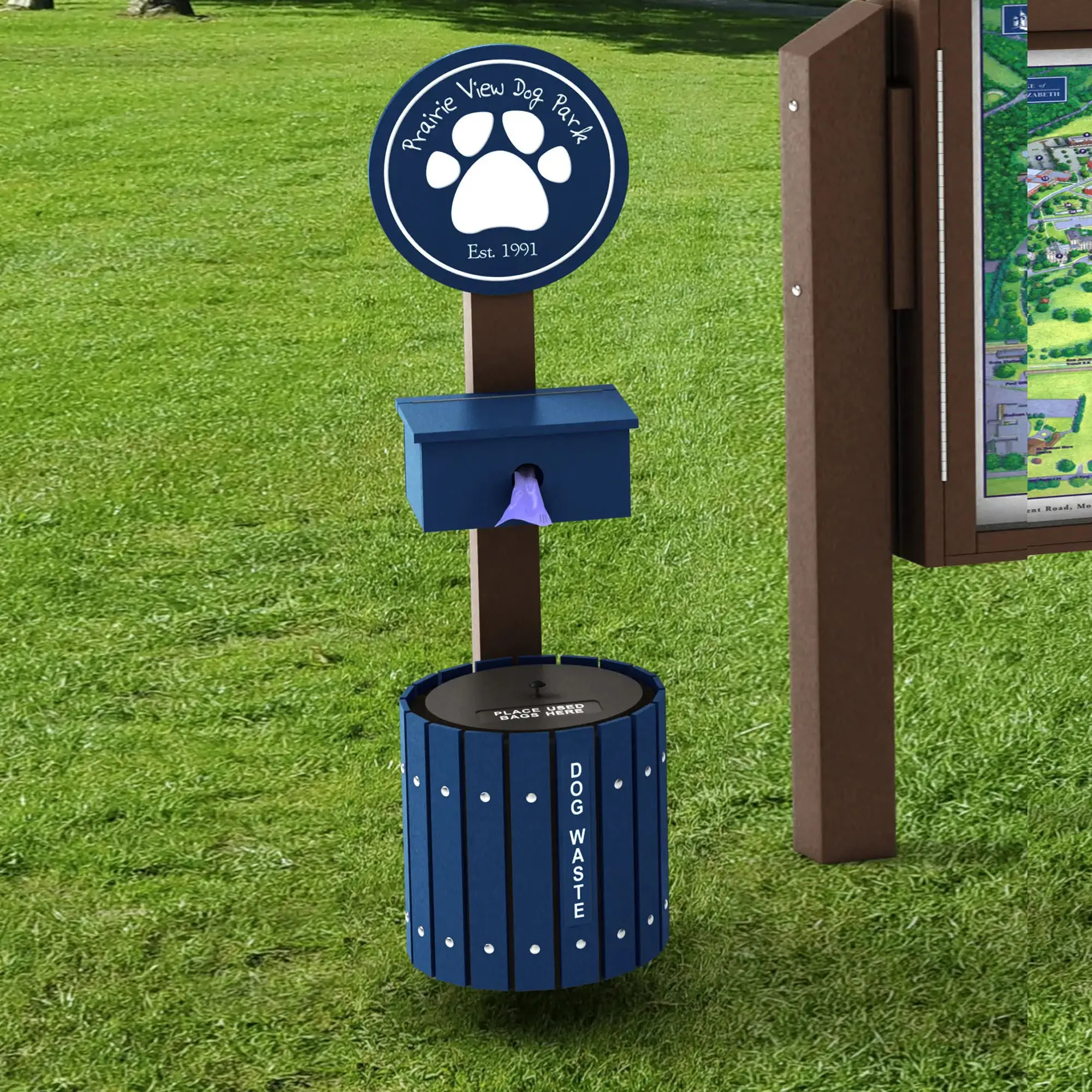 Pabrik Langsung Disesuaikan Produk Penjualan Laris Tempat Sampah Anjing Luar Ruangan Taman Tempat Sampah Hewan Peliharaan dengan Sistem Tas Gulung
