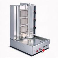 Machine à kebab au gaz à 3 brûleurs 800, machine à shawarma verticale commerciale au GPL, gril à kebab doner de comptoir pour restaurant et magasin alimentaire