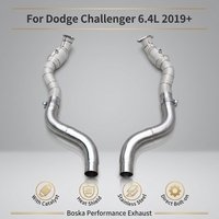 Collecteur d'échappement Boska en acier inoxydable avec catalyseur 200 cellules pour Dodge Challenger 6.4L 2019+ – Système de collecteur catalytique à haut débit
