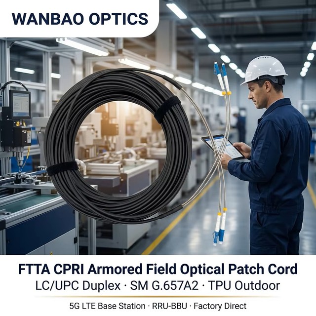 CPRI Armored Field Optical Patch Cord LC/UPC-LC/UPC Duplex Single Mode FTTA Outdoor Tactical Fiber Jumper Cable for RRU-BBU