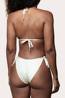 Ensemble bikini 2 pièces à franges blanches, haut triangle halter, bas échancré, en Spandex/Nylon, réversible, écologique, vêtements de plage pour femmes