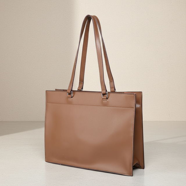 Eco Friendly Vegetable Tanned Genuine Leather Tote Bag Women Sustainable EU Style Shoulder Handbag Natural Craftsmanship