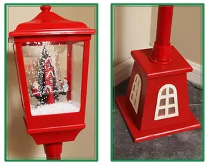 מתנה לחג המולד שלג מנורת הודעה מוסיקלי פנס עם שלג נושבת עבור עיצוב הבית