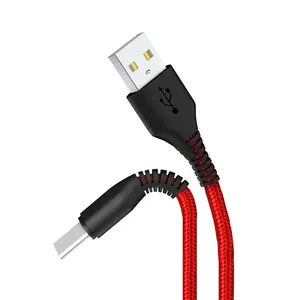 Röhren verpacktes Datenkabel set mit Display Geflochtene Daten USB-Ladekabel material 2A Private Label Schnelllade-USB-Typ-C-Kabel