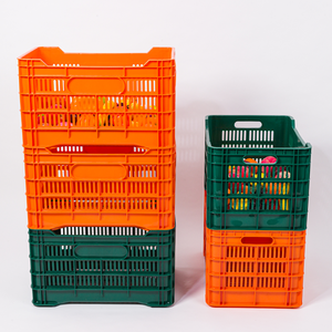 Lưu trữ cà chua thu hoạch Crate <span class=keywords><strong>Stackable</strong></span> lưới Giỏ Lớn New PP xoài Giỏ nhựa trái cây Crate - Product Image 5