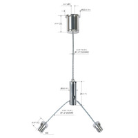 Haute qualité 1.5*1000mm support de fil en acier inoxydable pince de câble en laiton réglable et Kit de Suspension de fil en forme de Y pour les voyants lumineux