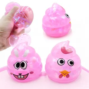Mainan Tpr Lucu Novelty Poop Bola Splay Payet Lengket Mainan Bola Remas Cat Air Mainan Bola