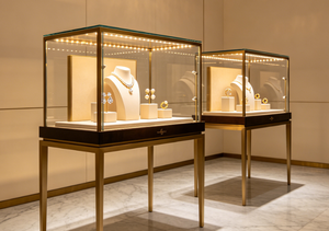 Vitrine à bijoux ronde en <span class=keywords><strong>bois</strong></span> avec plateau coulissant, comptoir de présentation de bijoux, armoire de présentation de bijoux, kiosque - Product Image 4