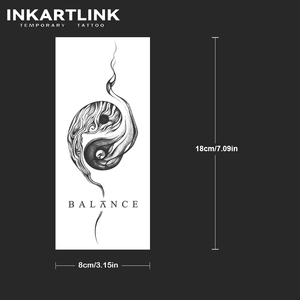 INKARTLINK Autocollant <span class=keywords><strong>de</strong></span> tatouage semi-permanent personnalisé Yin Yang Équilibre Artistique Corporel Imperméable Longue Durée 2 Semaines <span class=keywords><strong>Encre</strong></span> <span class=keywords><strong>Jagua</strong></span> - Product Image 4