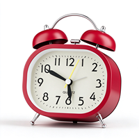 Jam Alarm Meja Desain Oval Lucu dengan Suara Dering, Jam Kamar Tidur Anak, Gerakan Gelombang, Jam Meja untuk Tidur Nyenyak