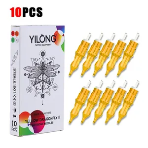 YILONG Cartucho de tatuaje desechable Mix Liner Shader <span class=keywords><strong>Aguja</strong></span> de tatuaje Magnum curvada 1RL 3RL 5RL 7RL <span class=keywords><strong>9RL</strong></span> 7RM 9RM Plásticos permanentes - Product Image 1