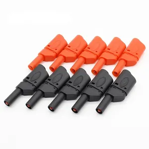 Red/Black Safety Fully Insulated 4mm Male Stackable Banana Plug Connector