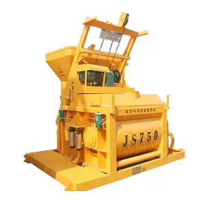 Concrete Machinery Manufacturer Cement Weighing System Pneumatic Discharge 0.75 M3 Cbm 750L Twin Shaft Concrete Mixer JS750