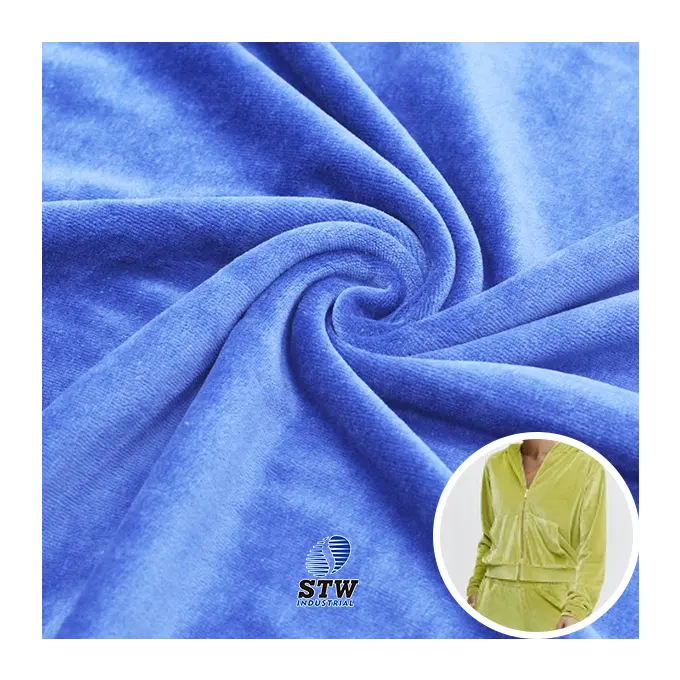 High Quality Custom Corduroy 60%cotton 37%polyester 3%spandex 190gsm Cvc Velour Fabric