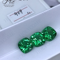 Cushion Cut Lab Grown Kolumbia nisches Smaragdgrün Hydro thermal Process 0.3-5CT Alle Formen Inclusion Bearing Loose Stone