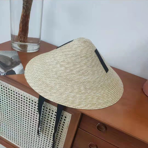 Sombrero de Paja de Trigo con Forma de Pirámide <span class=keywords><strong>para</strong></span> <span class=keywords><strong>Mujer</strong></span>, Estilo Pasarela, Ala Ancha, Sombrero Flexible de Paja, Visera <span class=keywords><strong>para</strong></span> el Sol de Verano, Playa, <span class=keywords><strong>Lluvia</strong></span> - Product Image 4