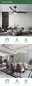 YOUKAIN <span class=keywords><strong>Ventilateur</strong></span> de <span class=keywords><strong>plafond</strong></span> à gradateur de lumière LED de 52 pouces avec moteur à courant continu à 3 pales réversibles pour l'été et l'<span class=keywords><strong>hiver</strong></span> Design moderne pour un usage domestique - Product Image 5