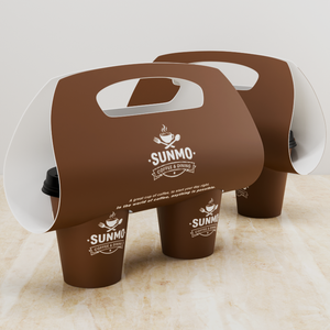 Elegante <span class=keywords><strong>Set</strong></span> di Imballaggi Personalizzabili Marroni per Asporto - Tazze da Caffè, Contenitori per <span class=keywords><strong>Pranzo</strong></span> e Sacchetti di Carta Brandizzati per Caffetterie - Product Image 3