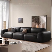 Modernes italienisches Chesterfield 4-Sitzer Modulares Sofa Luxus I-förmiges Wohnzimmer Set Echtes billiges Leder Schnitts ofa