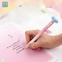 Stylo Gel Rotatif Mignon COLNK en Forme de Fleur 0,5 mm Grande Capacité pour Examens, Corps Simple en Plastique Anti-Stress, Parfumé, Stylo Neutre Rotatif