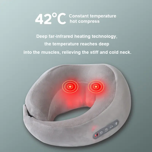 Compresa caliente, cabezal de 2 vibraciones, almohada de masaje de amasado multifuncional, libera presión cervical para aplicación en el cuello - Product Image 5