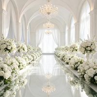 Tapis d'allée de mariage extérieur antidérapant en PET réfléchissant, simple, réutilisable, livraison rapide, vente en gros, offre spéciale