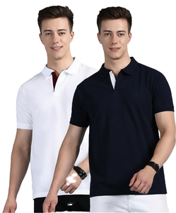 Chemise décontractée pour homme en coton à manches courtes, à franges géométriques, tricotée, respirante, boutonnée, pour le bureau, la plage, la mode estivale - Product Image 1