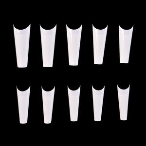 500 faux ongles en ABS, forme C, longs, fins, à couverture complète, style français, à presser - Product Image 3