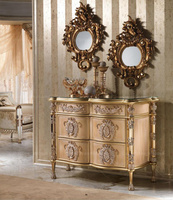 Meubles de chambre à coucher de luxe français, ensemble de chambre à coucher argenté, lit king-size en bois sculpté à la main avec baldaquin, lit à baldaquin sculpté royal