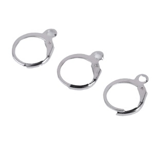 Ganchos para pendientes redondos y planos DIY, forma de O, ganchos franceses, accesorios para la fabricación de pendientes, chapados en hierro, 8 colores disponibles - Product Image 5