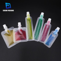 En stock – Sachet plastique transparent avec bec verseur pour emballage alimentaire et boissons (50ml, 100ml, 200ml, 300ml, 500ml, 600ml)