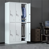 Armoire de rangement pour vestiaire, en acier, avec porte à 6 portes, haute, en métal, pour salon de coiffure