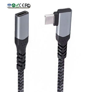 Right Angle <b>USB</b> C Extension <b>Cable</b> 90 Degree 10Gbps Transfer 100w 5A Fast Charge <b>Usb</b> 3.1 Male to Type c Female Extension <b>Cable</b> - Product Image 1