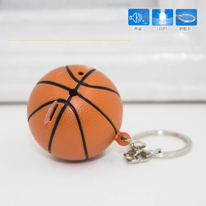 Porte-clés de <span class=keywords><strong>basket</strong></span>-ball LED, cadeau créatif, vocalisation, lumineux, dessin animé, ornement suspendu pour clé de voiture, pendentif personnalisable - Product Image 2
