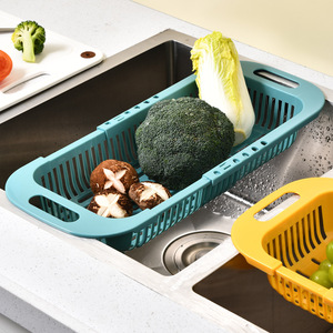 Durable Retractable Sink Drain Rack <b>Plastic</b> Dish Chopsticks Rack Household Kitchen Vegetable Storage Rack Drain <b>Basket</b> - Product Image 4