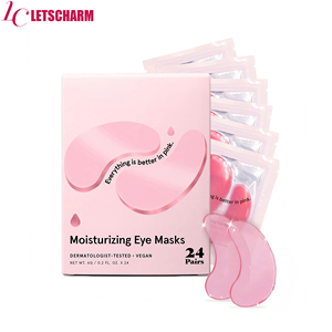 LS012 OEM/ODM Private Label Pink <strong>Eye</strong> Patches - 24 Pairs Collagen &amp; <strong>HA</strong> for Dark Circles Puffiness - Product Image 2