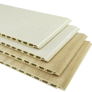 Placas de parede de fibra de bambu, fonte em estoque de placas integradas de fibra de bambu ecológica, instalação rápida, painéis de parede, madeira, plástico, visão pvc