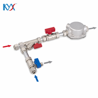Ensemble de 4 vannes à boisseau sphérique en aluminium et plastique, filtre à eau et à gaz pour accessoires de système de chauffage de chaudière murale à gaz