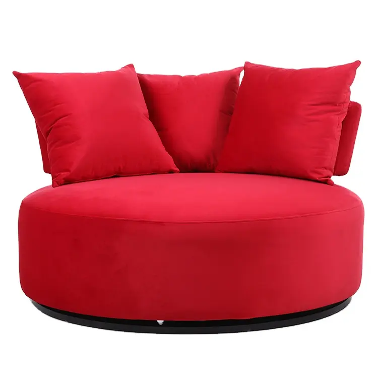 Vente en gros Canapé-lit rond rouge de luxe moderne Ensemble de canapés de salon décontracté